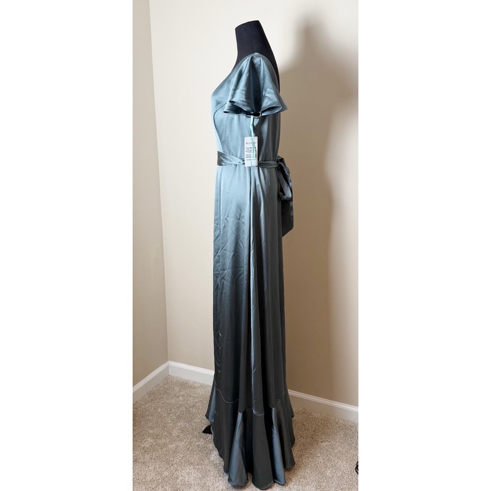 NWT Revelry Thalia Satin Dress Bridesmaid Dress Size 12 COLOR: Eucalyptus - 712 - Picture 3 of 14